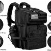 LHI Military Tactical Backpack for Men and Women 45L Army 3 Days Assault Pack Bag Large Rucksack with Molle System - Black - Image 4