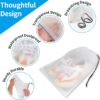Waterproof Travel Drawstring Shoe Bags for Packing, Storage, Travel Essentials for Men and Women, 15.7 x 11.8 inches, Clear, 5 pieces - Image 3
