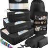 Veken 10 Set/8 Set Packing Cubes for Travel Essentials, Suitcase Organizer Bags in 4 Sizes, Carry-On Luggage Accessories with Large Laundry & Toiletry Bag, Must-Have for Airplane, Road Trip & Camping