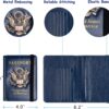 TOURSUIT RFID Blocking Passport Holder for Women Men, Leather Passport Travel Wallet with Metal 3D Metal Badge, Travel Document Holder Cover Accessories (Dark Blue) - Image 4