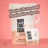 MightyGood. Wipe That Tush On-The-Go Flushable Wipes - 1 pack, 30 individually Wrapped Wipes, Fragrance Free - Extra Large & Soft - Hypoallergenic & Fragrance Free With Aloe & Vitamin E - Plant-Based - Image 7