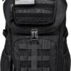 Wotony Tactical Assault Pack Backpack Molle Military Backpack Outdoor Hiking Camping Rucksack Waterproof backpack for men (Black, 25L) - Image 3
