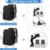 ZOMFELT Travel Backpack for Women Men, Carry on Backpack, TSA 15.6 inch Laptop Backpack Flight Approved, Personal Item Travel Bag Nurse Bag Casual Daypack for Weekender Business Trip, Black - Image 7