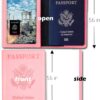 Sizobi Leather Passport Holder Covers, Passport Holder for Travel Women, RFID Blocking Wallet Case, International Travel Must Haves Travel Accessories for Women Men,Cruise Ship Essentials Gifts, Pink - Image 2