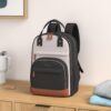 LOVEVOOK Backpack for Women, Fits 15.6 Inch Laptop Bag, School Backpacks, Fashion Travel Work Anti-theft Bag, Business Computer Waterproof College Backpack Purse, Beige-Black-Brown - Image 2