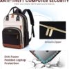 LOVEVOOK Backpack for Women, Fits 15.6 Inch Laptop Bag, School Backpacks, Fashion Travel Work Anti-theft Bag, Business Computer Waterproof College Backpack Purse, Beige-Black-Brown - Image 7
