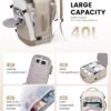 LOVEVOOK Large Travel Backpack for Women, TSA Carry on Backpack for Airplanes, 40L Personal Item Travel Bag for Women fits 17" Laptop,Waterproof Carry on Bag Airplane Approved with 3 Packing Cubes - Image 4
