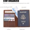WANDERINGS Leather Travel Wallet with Passport Holder - 5.5" x 4" - Genuine Leather Case with RFID Blocking for Men and Women - Folding Wallet for Passports - Image 3