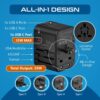Ceptics Universal Travel Adapter, 35W International Power Adapter with PD & QC 3.0 Dual USB-C, 3 USB Travel Adapter Worldwide, Type I C G A Outlets 110V 220V A/C - EU Euro US UK (11-KU) - Image 3