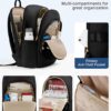 LIGHT FLIGHT Travel Backpack for Women, 15.6 Inch Laptop Backpack with USB Charging Hole, Water Resistant College Bookbag, Large Capacity Black Computer Backpacks for Work, Black - Image 2
