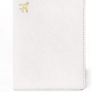 Passport Holder for Travel Essentials,RFID Blocking Passport Cover Case for Travel Accessories,Travel Wallet for Women Men (Cream)