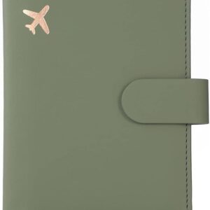 Melsbrinna Premium Leather Passport Holder Covers Case, Waterproof Rfid Blocking Travel Wallet Passport Holder with Pen Holder, Cute Passport Book for Women/Men