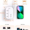 BESHON Flat Plug Power Strip, 3 Outlets with 3 USB Ports(2 USB C), Ultra Flat 3.2ft Wrapped Around Extension Cord for Cruise Ship, Travel, Dorm Room Essentials - Image 3
