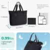 BAGSMART Tote Bag for Women, Foldable Tote Bag With Zipper Travel Large Shoulder Bag Handbag for Work-16.5''l X 6''wx 14''h - Image 2