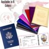 Chrome Passport Cover Vaccine Card Holder Combo, Passport Holder with Vaccine Card Slot (Pink) - Image 3
