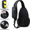 WATERFLY Crossbody Sling Backpack Sling Bag Travel Hiking Chest Bag Daypack (Black) - Image 6
