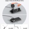 Foldable 3 in 1 Wireless Charging Station for Apple Magsafe Charger Stand,Fast Magnetic Wireless Charger Station for iPhone 17 Air 16 15 14 13 12 Series,Airpods Pro,Apple Watch Ultra (Pure Black) - Image 3