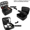 Travel Electronics Organizer, Waterproof Cable Organizer Bag for Electronic Accessories Double Layer Large Shockproof Cable Storage Bag for Cord, Power Bank, Tablet(Up to iPad 11 inch) - Black - Image 3
