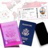 Chrome Passport Cover Vaccine Card Holder Combo, Passport Holder with Vaccine Card Slot (Pink) - Image 2