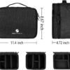 Travel Electronics Organizer, Waterproof Cable Organizer Bag for Electronic Accessories Double Layer Large Shockproof Cable Storage Bag for Cord, Power Bank, Tablet(Up to iPad 11 inch) - Black - Image 5