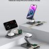 Foldable 3 in 1 Wireless Charging Station for Apple Magsafe Charger Stand,Fast Magnetic Wireless Charger Station for iPhone 17 Air 16 15 14 13 12 Series,Airpods Pro,Apple Watch Ultra (Pure Black) - Image 8
