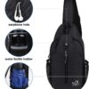 WATERFLY Crossbody Sling Backpack Sling Bag Travel Hiking Chest Bag Daypack (Black) - Image 5