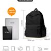 Black School Backpack for Girls Women, Waterproof High School Book Bag Cute Backpack for Men Teens Boys, Small Lightweight Simple Basic Middle School Back Pack Daypack Mochilas Escolares para - Image 5