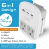 Ceptics 35W Universal Travel Adapter Kit – 2 USA sockets, USB-A, USBC, 1x PD 35W USB-C and USBC Cable, Surge Protected, Plugs for EU, UK, China, AU, Japan - for Laptop, Phone, Camera-ETL Tested - Image 2