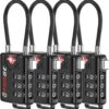 TSA Approved Cable Luggage Locks, Re-settable Combination with Alloy Body