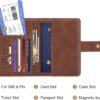 Passport Holder Wallet Cover Personalized Letter A-Z Travel Wallet RFID Blocking Passport Cover Wallet Case for Travel Passport Book Holders for Women and Men, Brown-J - Image 2