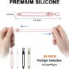Nearockle 24Pcs Silicone Cable Straps Cord Organizer for Bundling Earphone, Phone Charger, Computer Cords, Reusable Cable Ties Wire Organizer in Home,Office,Kitchen,School (4 Colors) - Image 2
