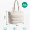 BAGSMART Tote Bag for Women, Lightweight Puffy Tote Bag with Compartments Quilted Shoulder Bag Handbag for Travel, Work, Gym - Image 2