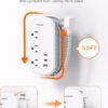 BESHON Flat Plug Power Strip, 3 Outlets with 3 USB Ports(2 USB C), Ultra Flat 3.2ft Wrapped Around Extension Cord for Cruise Ship, Travel, Dorm Room Essentials - Image 4