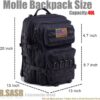 Military Tactical Backpack 45L Large Tactical Backpack for Men, Hiking Rucksack With Bottle Holder - Image 3