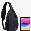 WATERFLY Crossbody Sling Backpack Sling Bag Travel Hiking Chest Bag Daypack (Black) - Image 2