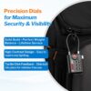 TSA Approved Cable Luggage Locks, Re-settable Combination with Alloy Body - Image 6