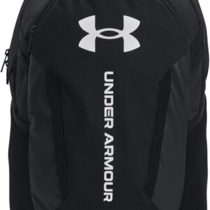 Under Armour Unisex-Adult Hustle 6.0 Backpack, (002) Black/Black/White, One Size Fits Most