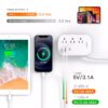 BESHON Flat Plug Power Strip, 3 Outlets with 3 USB Ports(2 USB C), Ultra Flat 3.2ft Wrapped Around Extension Cord for Cruise Ship, Travel, Dorm Room Essentials - Image 5