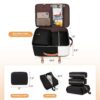 LOVEVOOK Travel Backpack for Women, TSA Carry On Backpack Flight Approved Luggage, 40L Water Resistant Personal Item Daypack Large Weekender Bag fit 17 inch Laptop with 3 Cubes, Beige-black-brown - Image 6