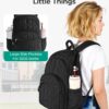 BAGSMART College Laptop Backpack, Travel Backpack for Women, Quilted Casual Daypack, Water-Resistant Bookbag for 15.6 Inch Laptop, Black - Image 5