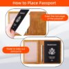 WALNEW Passport Holder Wallet, RFID Blocking Passport Cover Case PU leather Card Holder with Pen and Clear Card Slot for Women Men, Brown - Image 8