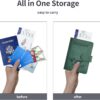 Passport Holder, Passport Cover with Credit Card Slot and Boarding Pass Slot Combo, Passport Wallet Case Book Travel Must Have, RFID Blocking Leather Travel Accessories, Green - Image 3