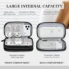 FYY Travel Cable Organizer Pouch Electronic Accessories Carry Case Portable Waterproof Double Layers All-in-One Storage Bag for Cord, Charger, Phone, Earphone Black - Image 3