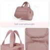 BAGSMART Travel Toiletry Bag, Lightweight Large Wide-open Travel Bag for Women, Puffy Cosmetic Makeup Bag Organizer with Handle for Accessories,Essentials, Toiletries, Dark Pink - Image 2