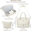 ETRONIK Travel Bag, Weekender Bags for Women, Personal Item Travel Bag with Wet Pocket, Duffel Bag for Travel with Shoes Compartment, 37L Hospital Bag for Labor and Delivery (Beige) - Image 2
