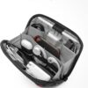 tomtoc Travel Cable Organizer Pouch, Electronics Accessories Organizer Portable Waterproof Double Accessories Carry Case for Cord, Charger, Cables, USB Drive, Black - Image 2