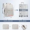 LOVEVOOK Travel Backpack for Women & Men 40L,Airline Approved Carry On Backpack Travel Essentials,TSA Carry on Luggage,Waterproof Personal Item Travel Bag,Suitcase with 3 Packing Cubes,Light gray-Pink - Image 7