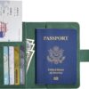 Passport Holder, Passport Cover with Credit Card Slot and Boarding Pass Slot Combo, Passport Wallet Case Book Travel Must Have, RFID Blocking Leather Travel Accessories, Green - Image 5