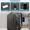 Travel Backpack, 50L Expandable Extra Large Laptop Backpack, Carry On Backpack Water Resistant Business Suitcase Daypack Bag Fits 17 Inch Laptops, Travel Gifts for Men Women, Black - Image 4