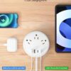 NTONPOWER Travel Power Strip, Travel Essentials, Cruise Essentials 3 Outlets 4 USB Ports(2 USB C), 4FT Wrapped Around Extension Cord for Travel Cruise Ship Beach Vacation Essentials White - Image 2
